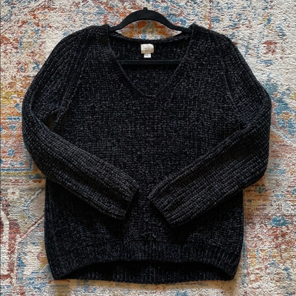 a new day black chenille sweater